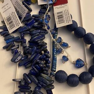 NWT. Blue Bead Gallery and Bead Landing Jewelry Set